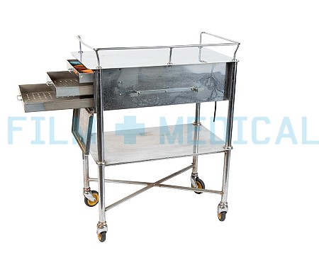 Instrument Trolley with Drawers in Stainless Steel